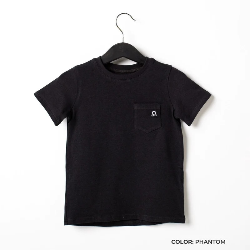 ESSENTIALS SHORT SLEEVE CHEST POCKET ROUNDED KIDS TEE | Rags