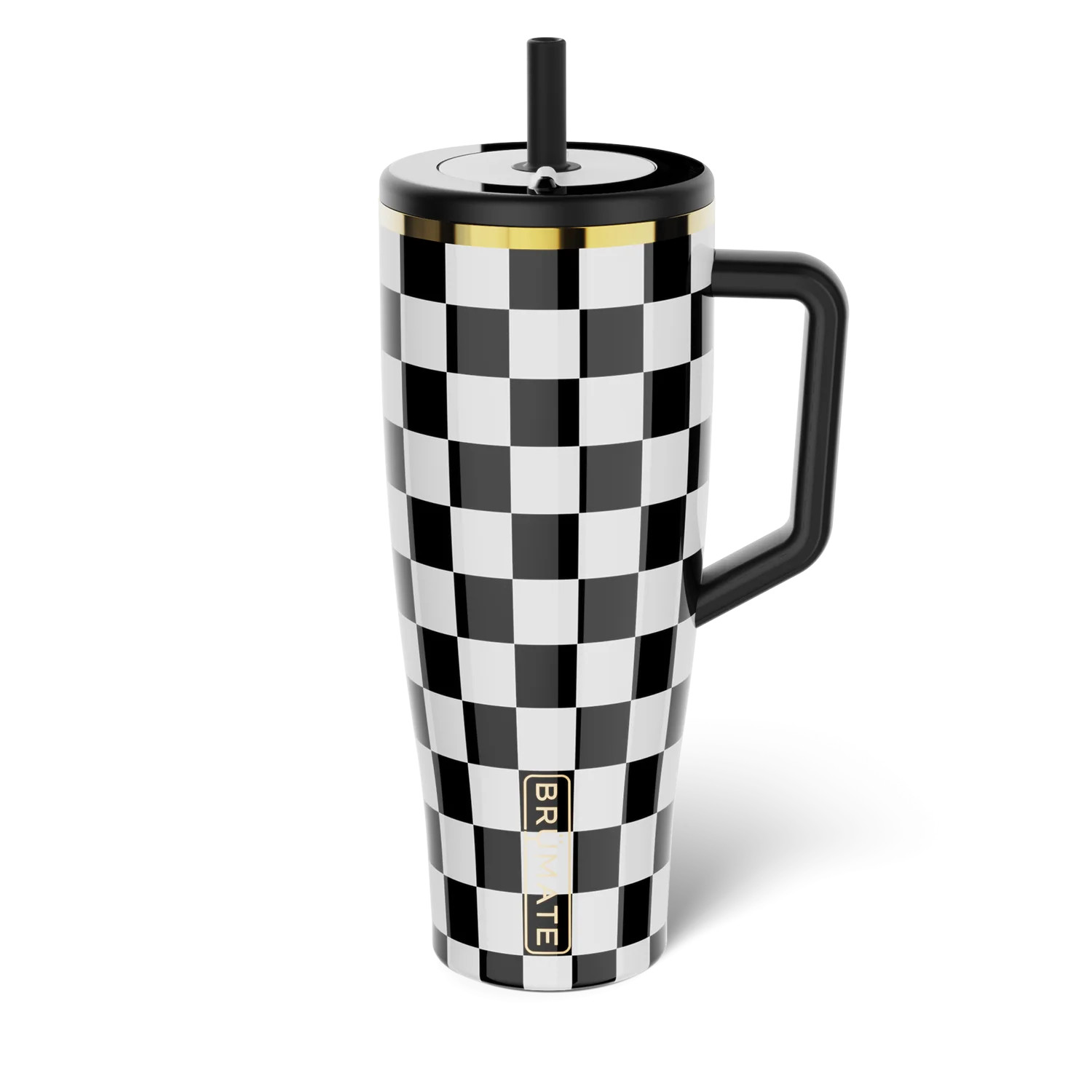 Era 40oz | Black & White Checkered Tumbler | Br\u00fcMate | Brumate