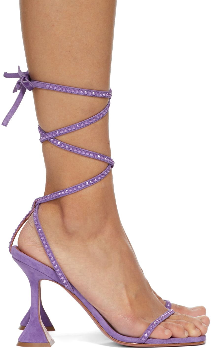 Purple Vita Crystal Heeled Sandals | SSENSE