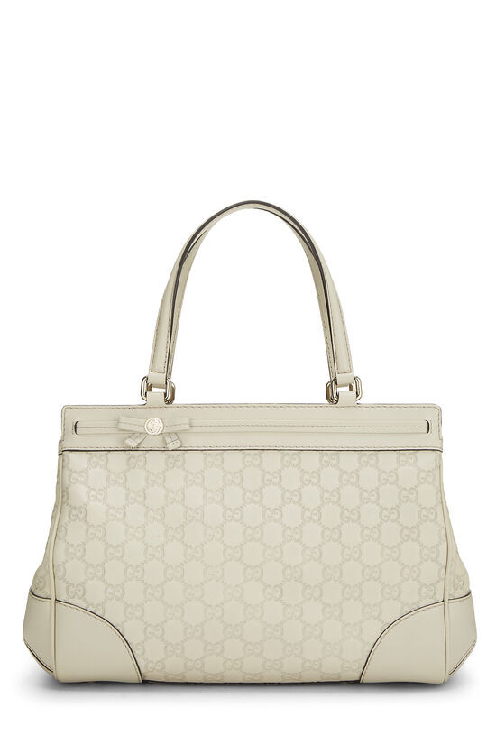 White Guccissima Mayfair Double Tote | What Goes Around Comes Around