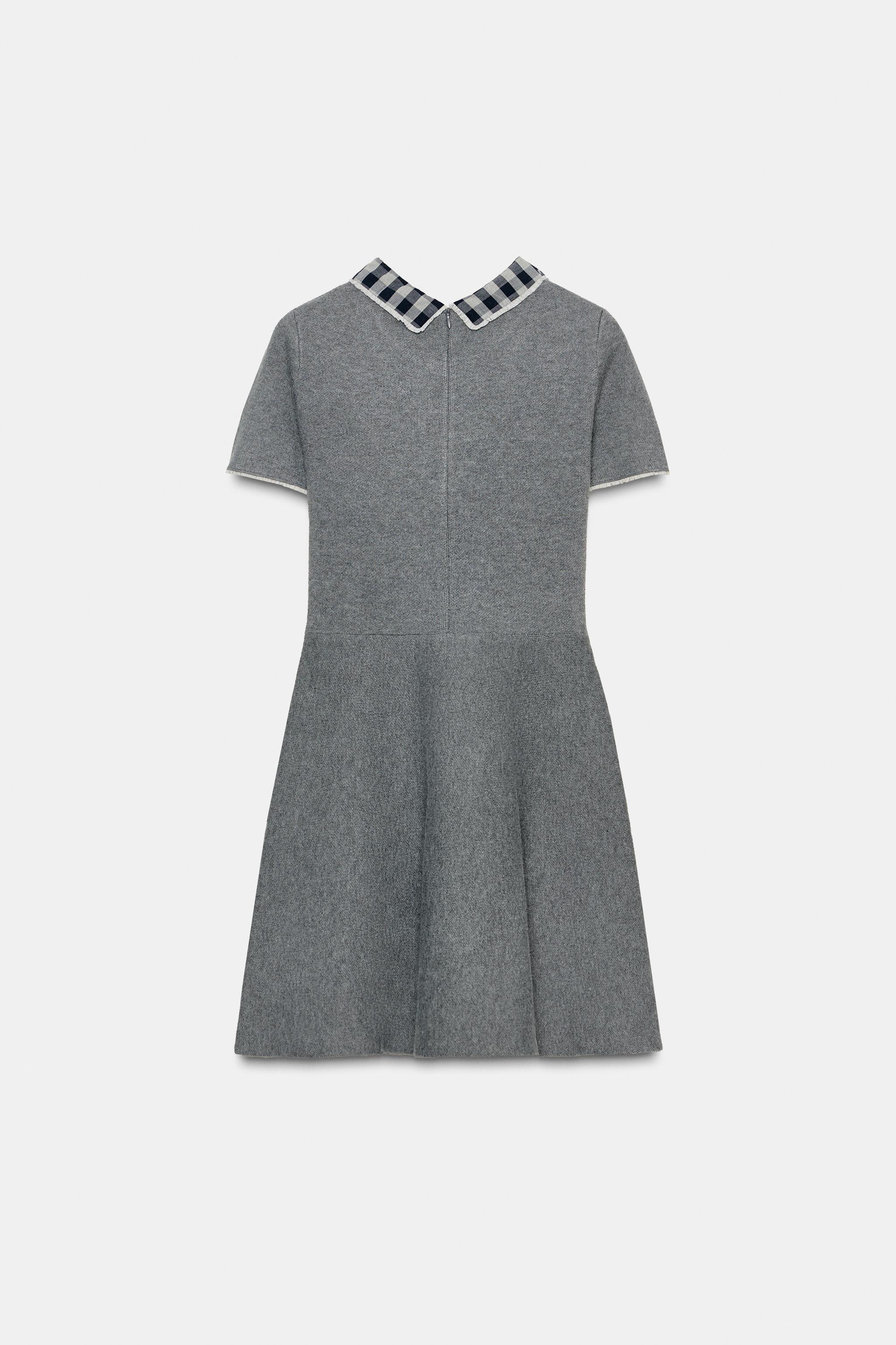 CONTRAST COLLAR DRESS | Zara US