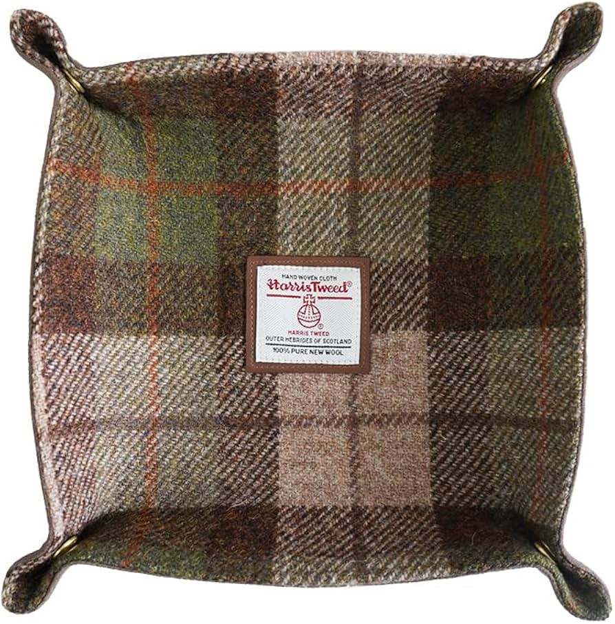 Harris Tweed Wool Valet Tray - Handcrafted Desk Organizer with Brass Snaps,Versatile Storage for ... | Amazon (US)
