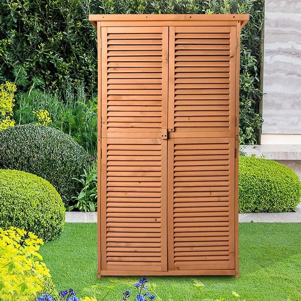 3 ft. W X 2 ft. D Solid Wood Vertical Tool Shed | Wayfair North America