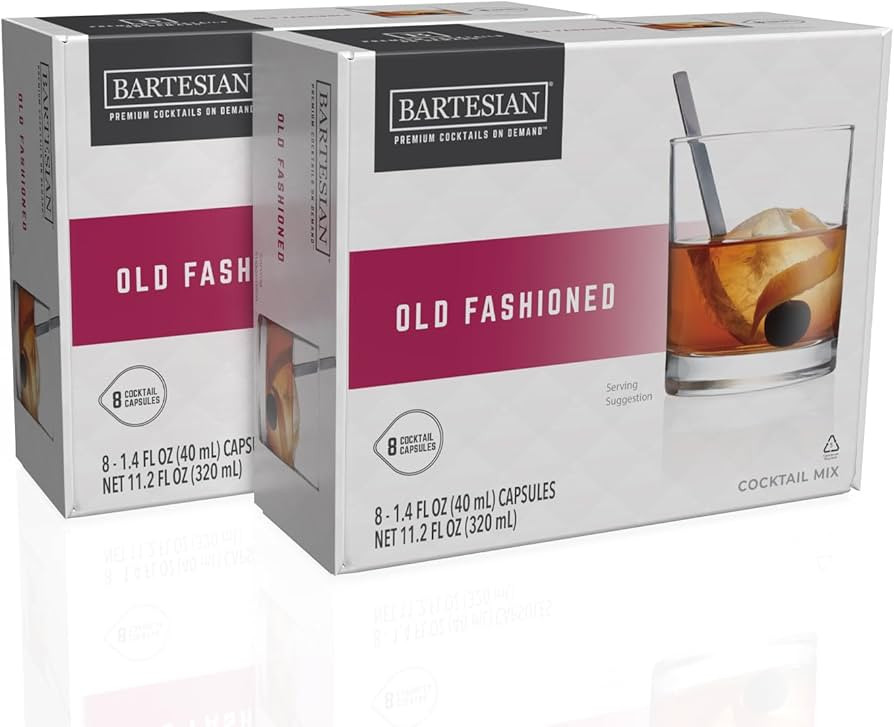 Bartesian 16-Pack Old Fashioned Mixer Capsules for Cocktail Machine – Home Bar Mixology Cocktai... | Amazon (US)