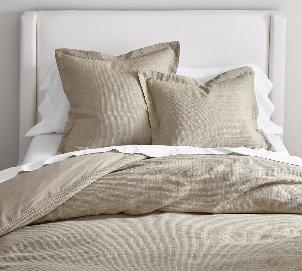 European Flax Linen Waffle Duvet Cover & Shams | Pottery Barn (US)