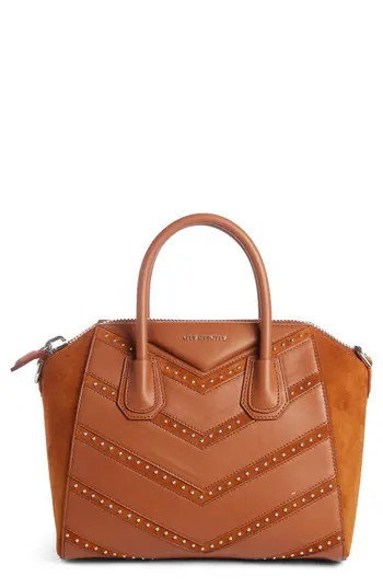Givenchy Small Antigona Studded Chevron Suede & Leather Satchel - | Nordstrom
