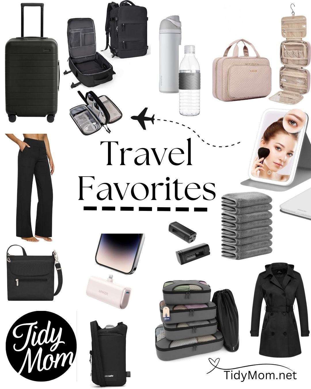 How I packed for Europe in just a carry-on—plus the travel must-haves that made a 7-hour flight way more bearable. Total game-changers! 
Travel finds, suitcase, trench coat, packing cubes, travel outfit, lighted magnifying mirror, travel backpack, anti-theft purse, anti-theft bag, travel plug adapter, portable charger, travel pants, cord organizer, reuseable water bottle

#LTKFindsUnder100 #LTKTravel
