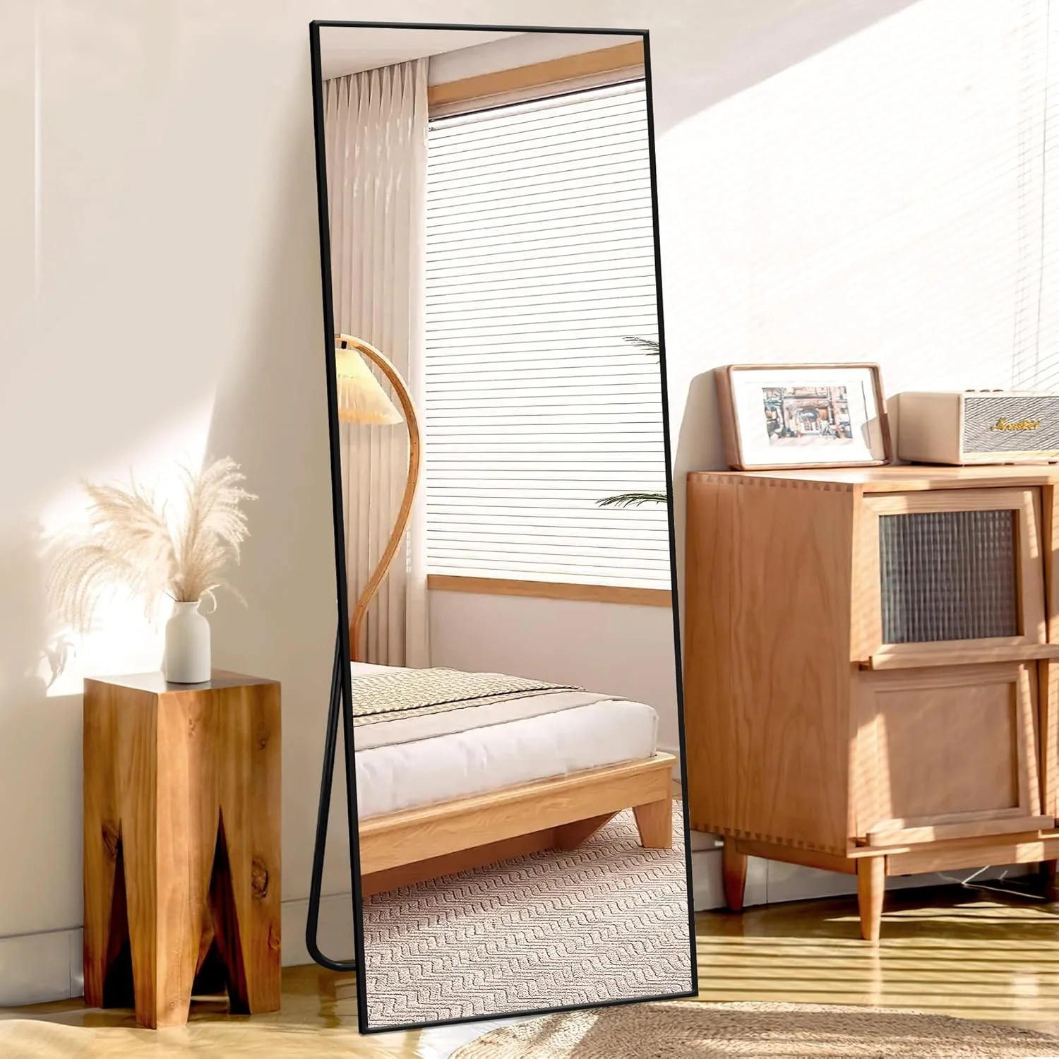 Cocosity Rectangular Black Frame 59"x16" Floor Dresser Mirrors for Living Bed Bath Office Room Wa... | Walmart (US)