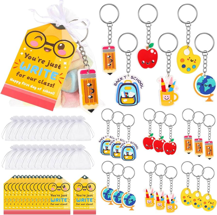 24 Set Back to School Gifts for Student First Day of School Keychain Gift Set with Pencil Tags Or... | Amazon (US)