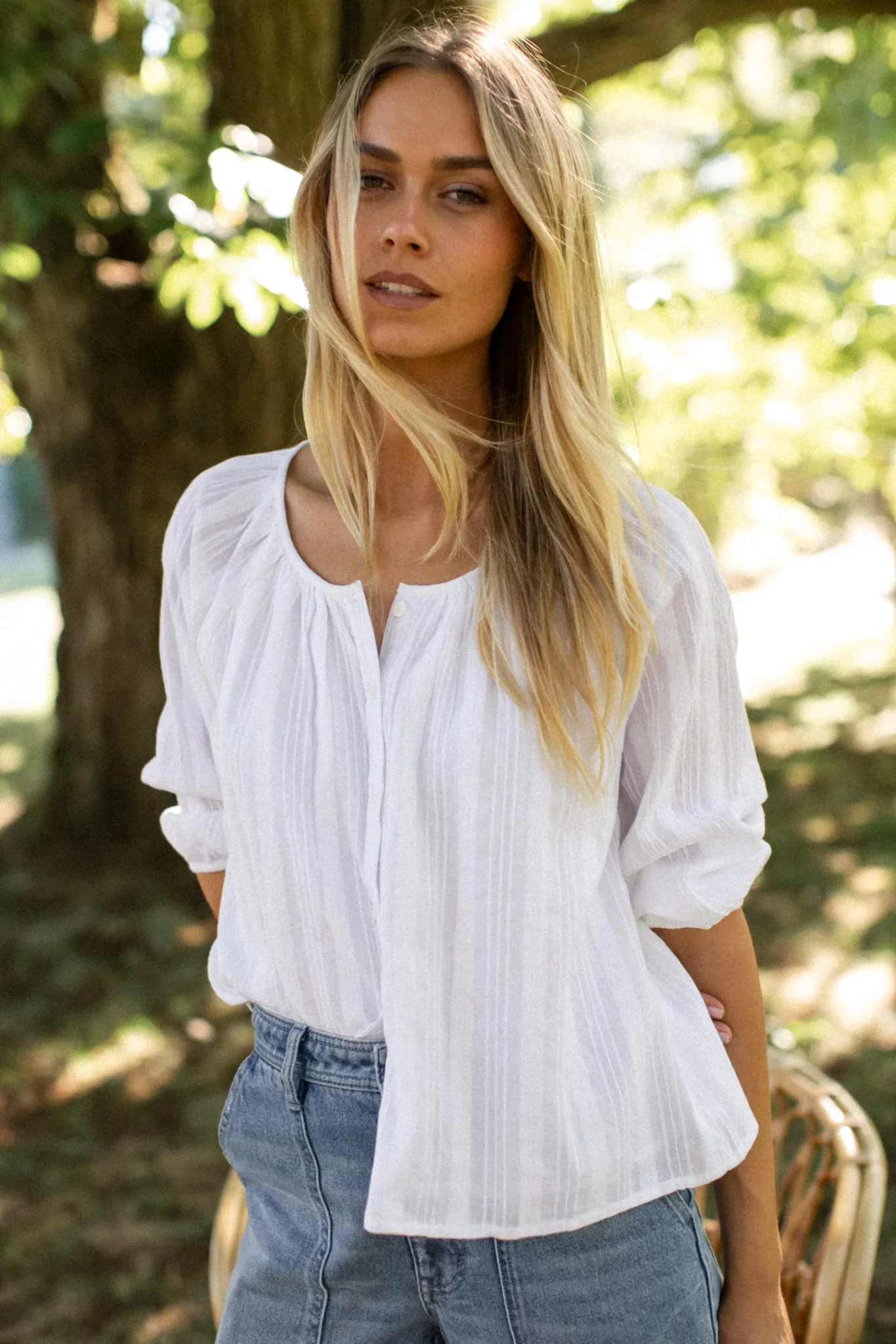 Sophie Top - White Dobby | Marea