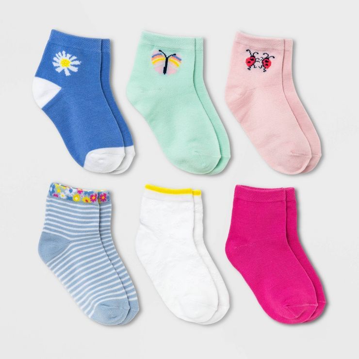 Baby Girls' 6pk Butterfly Print Ankle Socks - Cat & Jack™ | Target