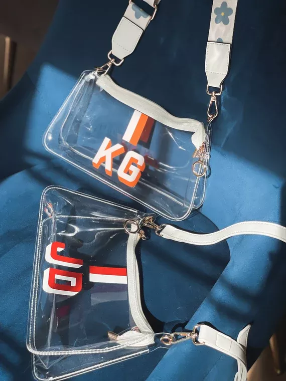 Designer Upcycled Clear Stadium Bag – FYH Boutique