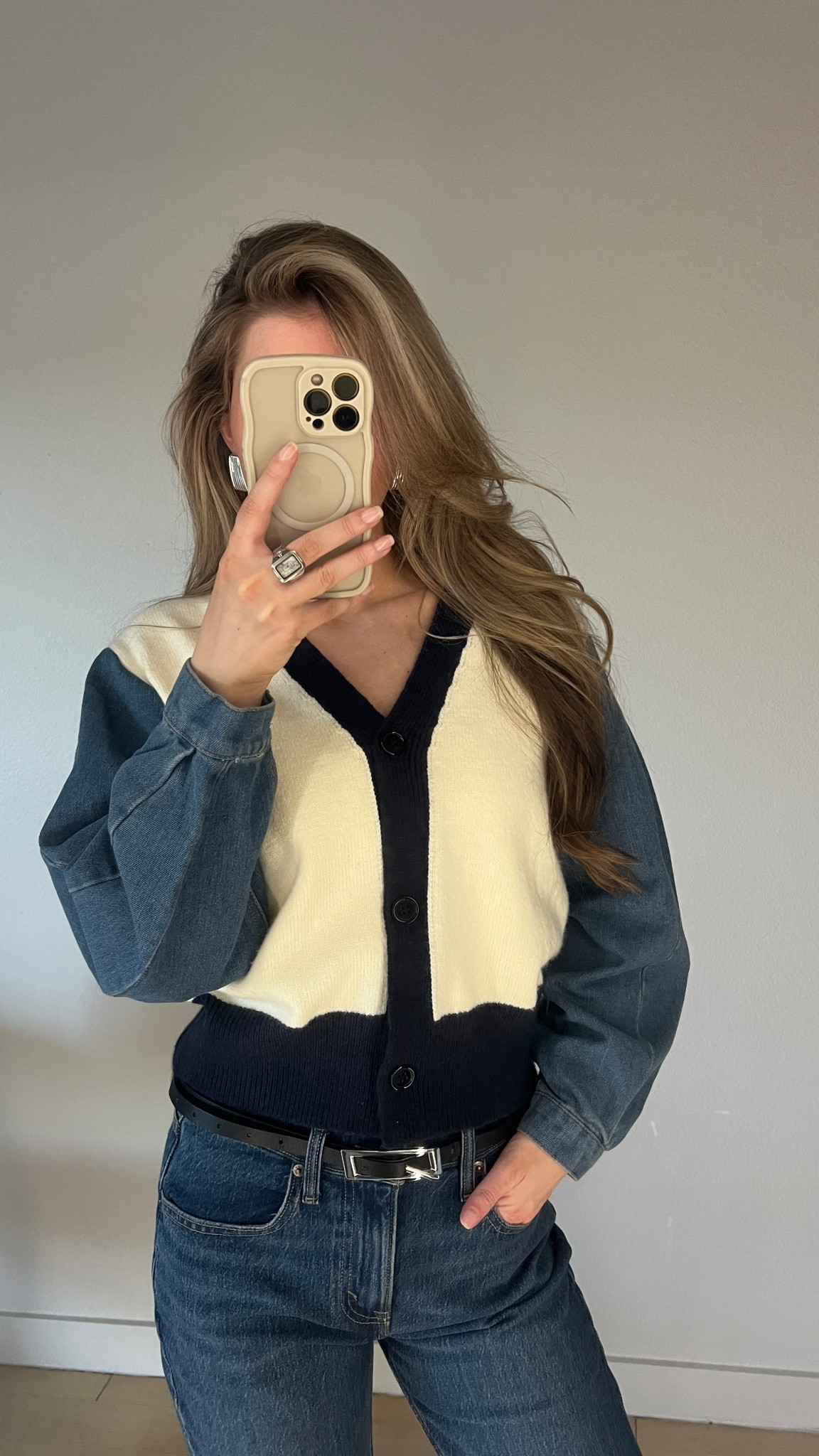 Ok how cool is this denim cardigan sweater 

#LTKootd #LTKgrwm