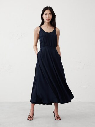 Scoop-Neck Midi Dress | Banana Republic Factory