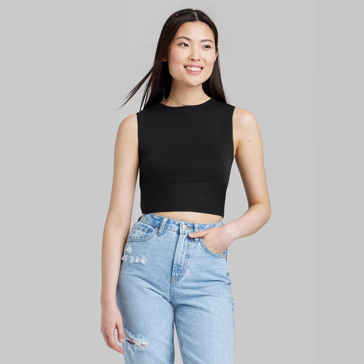 Women's Tie Back Crewneck Sweater Tank Top - Wild Fable™ | Target