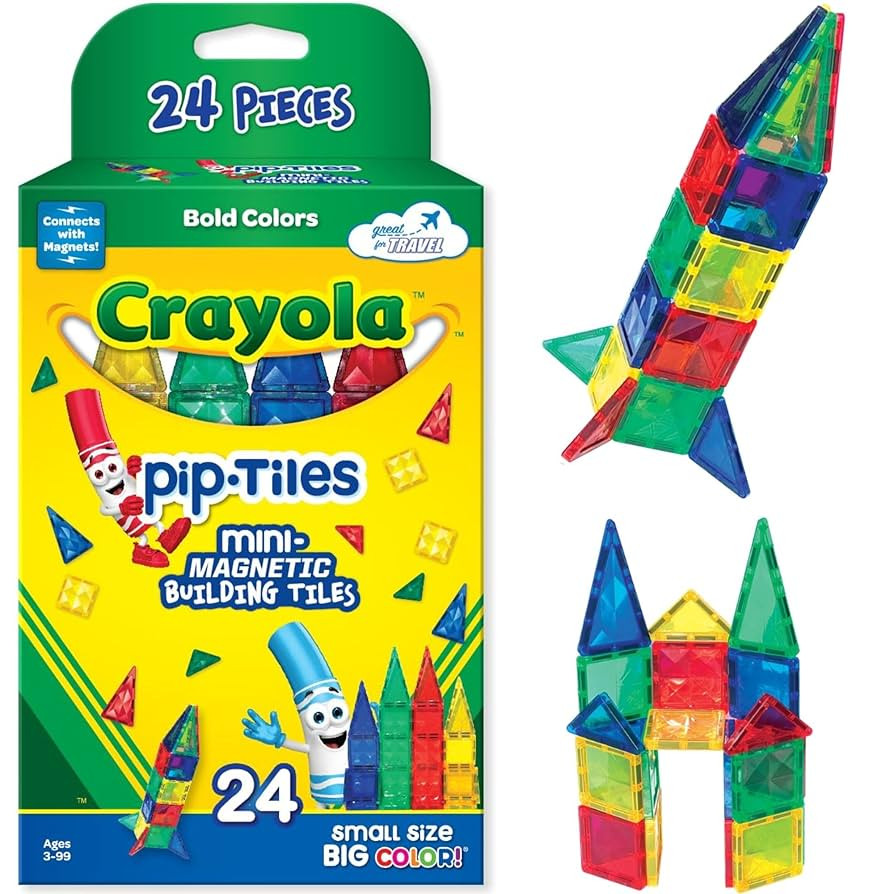 CreateOn Crayola Mini Magnetic PIP-Tiles, Bold Colors - Building Set for Kids, Magnetic Building ... | Amazon (US)