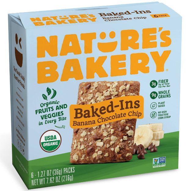 Nature&#39;s Bakery Baked-Ins Organic Banana Chocolate Chip - 7.62oz | Target