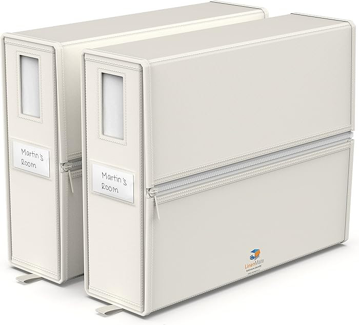 The Original Linen Storage Container, 2-Pack (Queen/King Size, Ivory) | Amazon (US)
