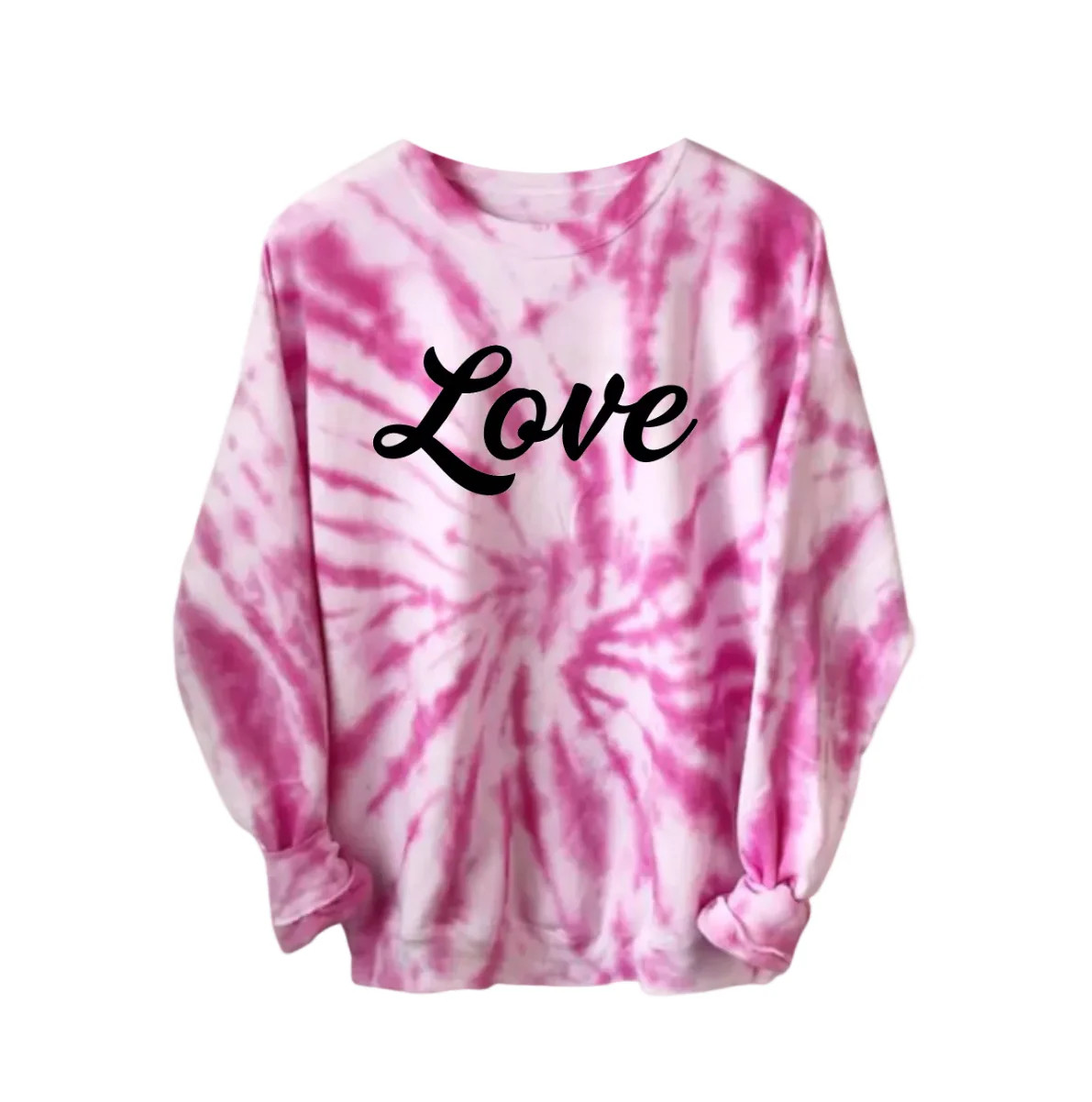 PINK SWIRL LOVE ♡ adult tie-dye sweatshirt | BFFS & BABES