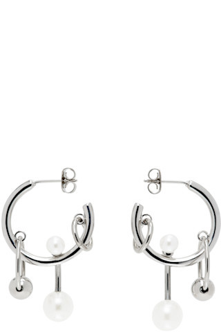 Silver Chase Earrings | SSENSE