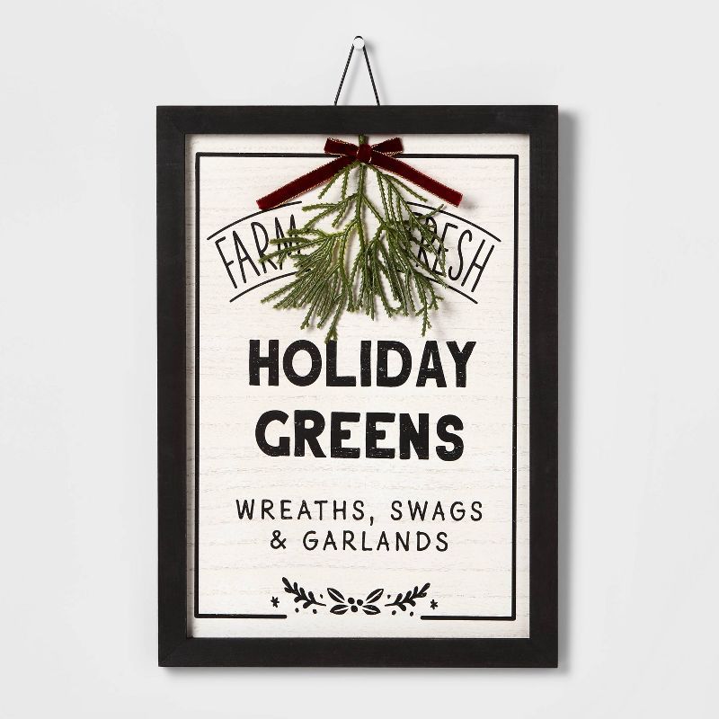 10" Wood 'Farm Fresh Holiday Greens' Wall Sign - Wondershop™ | Target