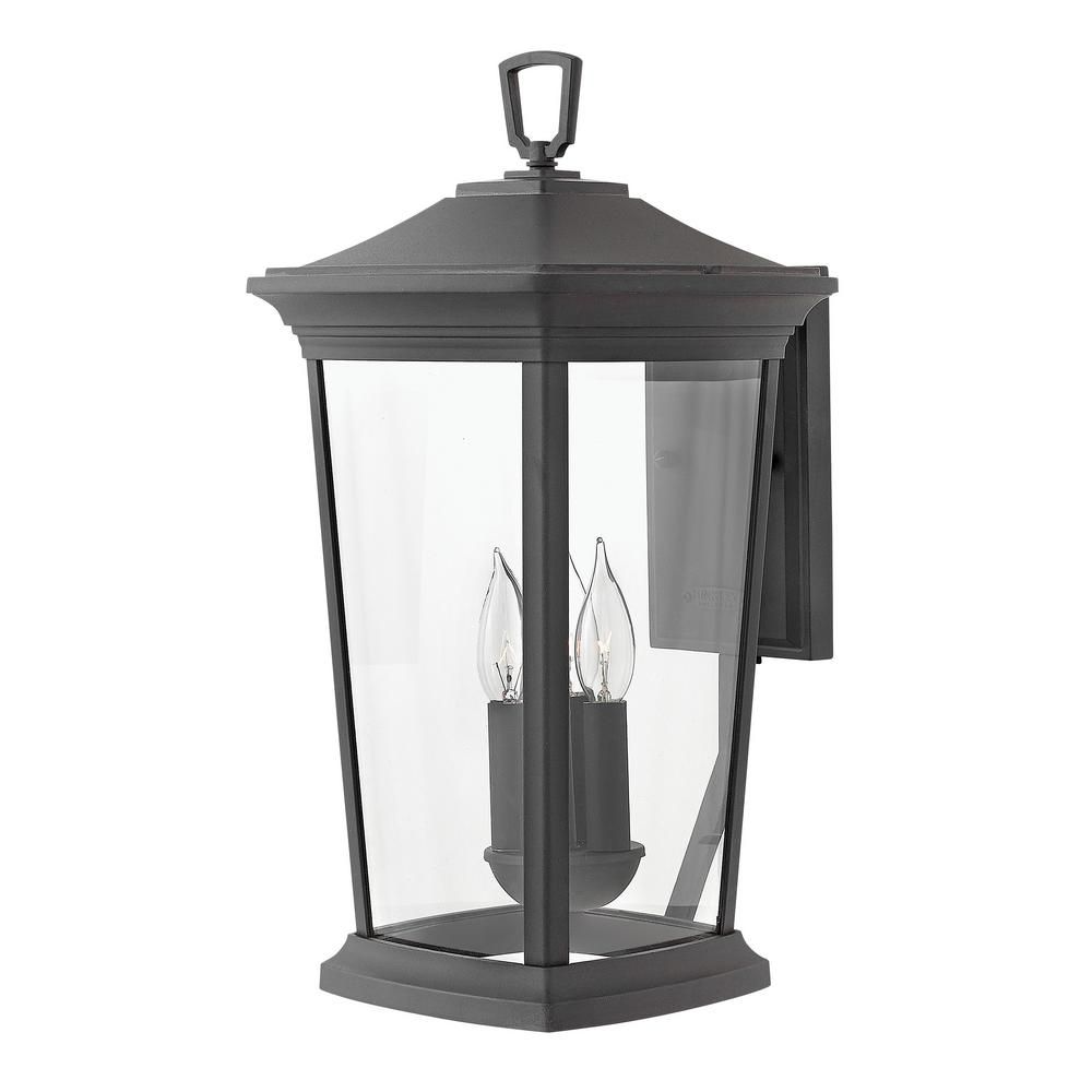 Hinkley Lighting Bromley Large Museum Black 3-Light Outdoor Wall Lantern Sconce | The Home Depot