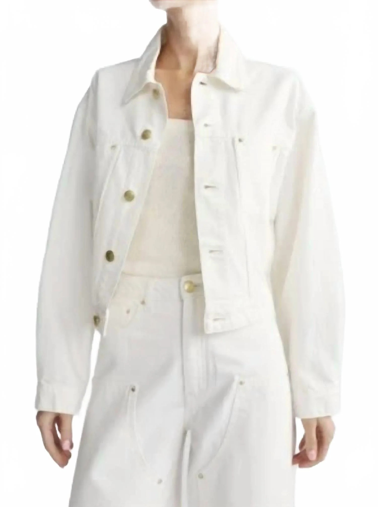 Jamie Denim Jacket In White | Shop Simon