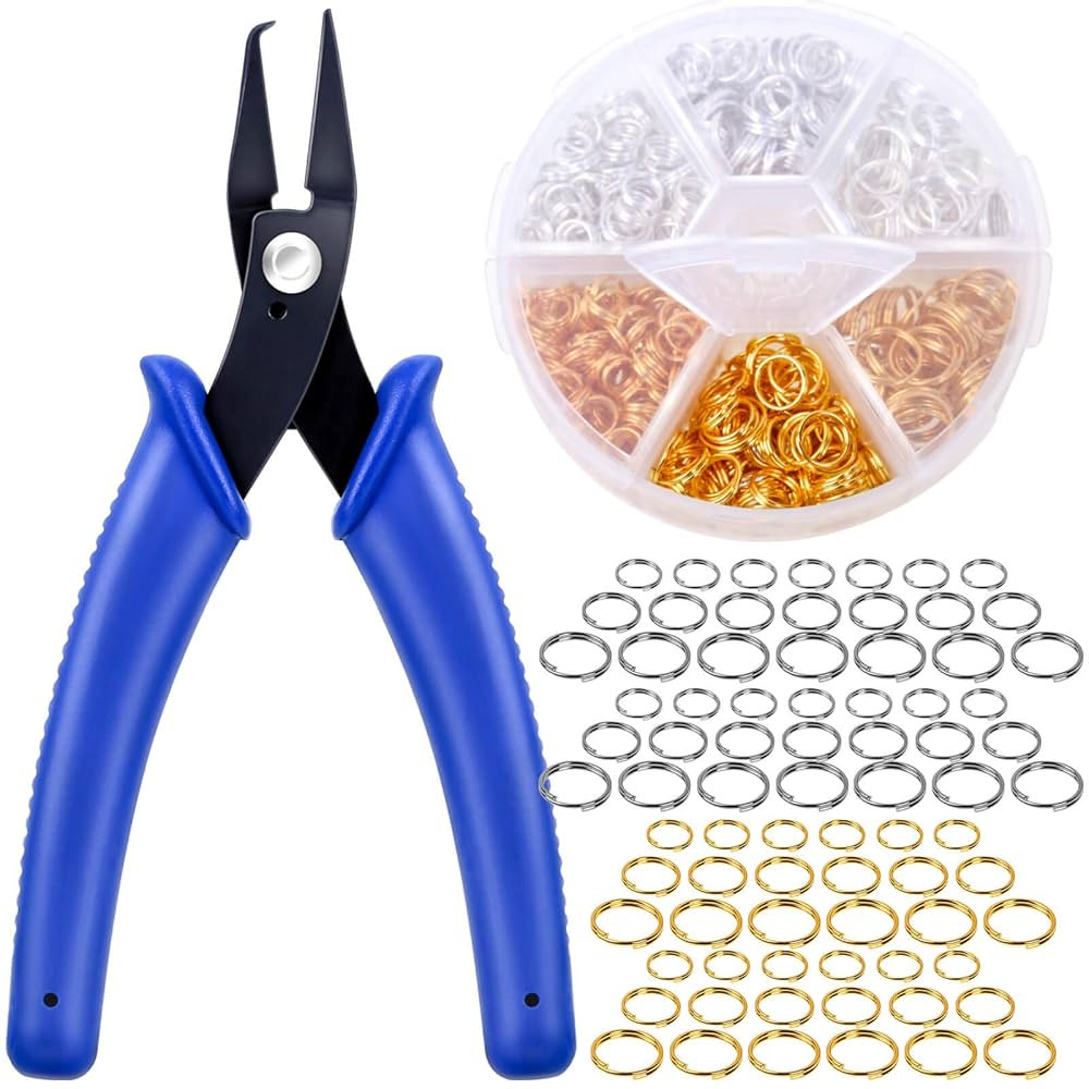 Split Rings for Jewelry Making, Caffox 700pcs Small Split Ring with Split Ring Pliers, Double Clo... | Amazon (US)