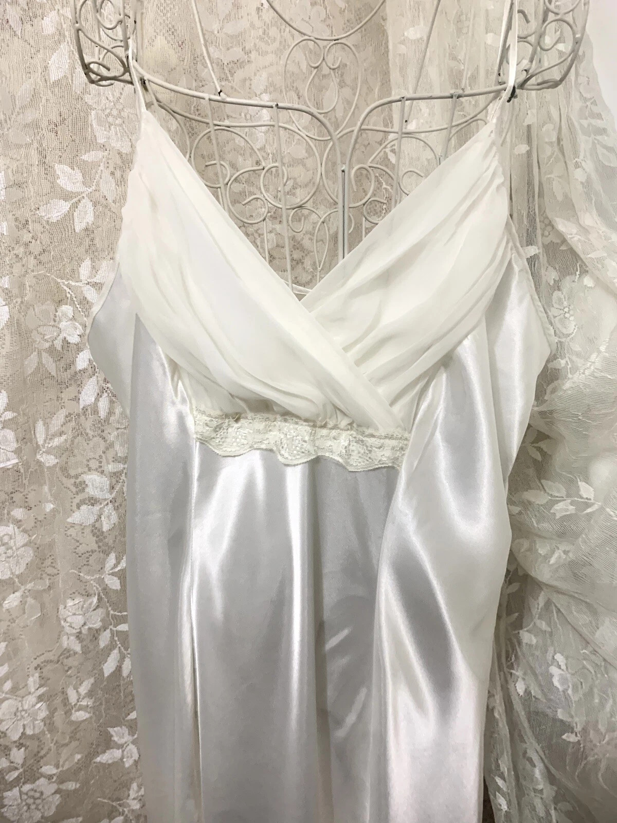 Vintage Solange Luxury Night Slip Chiffon Bust Lace Accent Sz 22-24   | eBay | eBay US