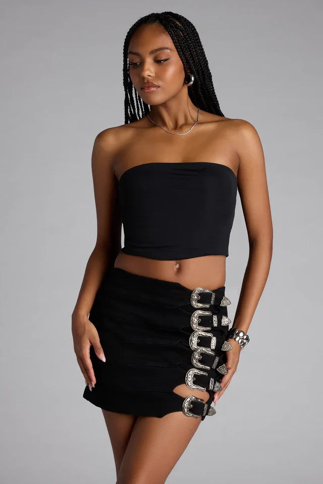 Buckle Down High-Rise Denim Skort | Windsor Stores