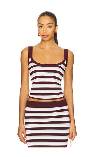 x REVOLVE Charleston Top in Cherry Stripe | Revolve Clothing (Global)