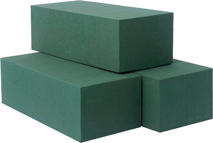Pack of 3 Dry and Wet Floral Foam Blocks for Fresh and Artificial Flowers, Each (7.8” L x 3.5... | Amazon (US)