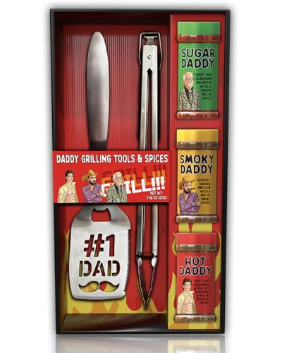 Dad BBQ Tool and Spices Set - Grill Spatula, Tongs, 3 Daddy Spices in 2025 Packaging (Sugar, Smoky, Hot Daddy) - Utensils Stocking Stuffers for Men | Amazon (US)