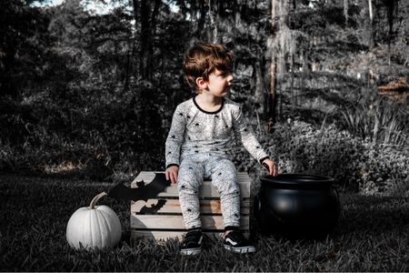 Bobo in  his Kyte Baby bamboo spooky pajamas. Perfect Halloween outfit. Toddler fashion toddler outfit 
Styletip
His shoes are vans - toddler old school v vans. Halloween decor from Target Hyde & EEK

#LTKHalloween #LTKstyletip #LTKkids