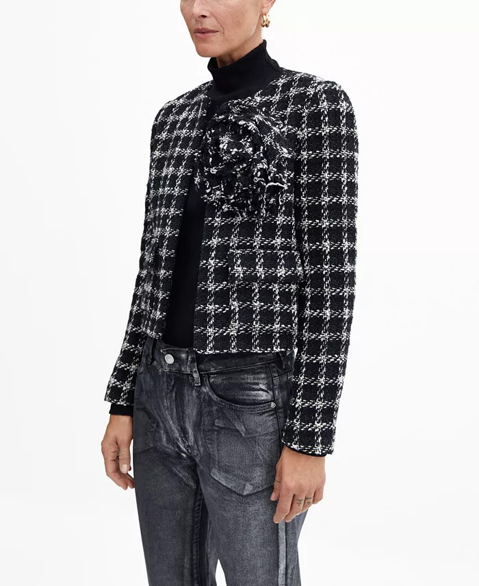 Women's Maxi Floral Tweed Blazer | Macy's