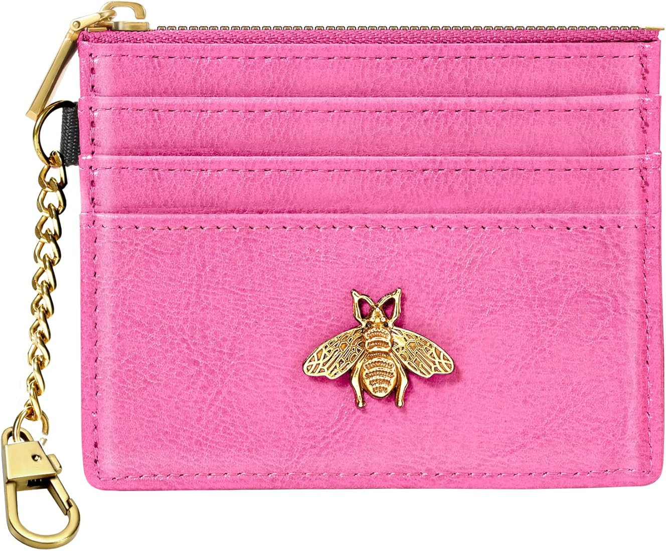 seavilia Card Holder Keychain Wallet for Women / Men with ID Window Rfid Coin Purse Bee Gifts Sli... | Amazon (US)