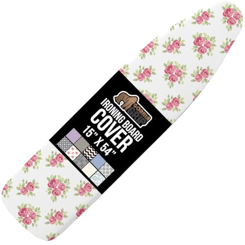 GORILLA GRIP The Original Ironing Board Cover and Pad, Silicone Coating, Thick Scorch Resistant Padding, Heavy Duty Iron Covers Standard Boards, Hook and Loop Fastener Strap, Pink Floral, 15x54 | Amazon (US)