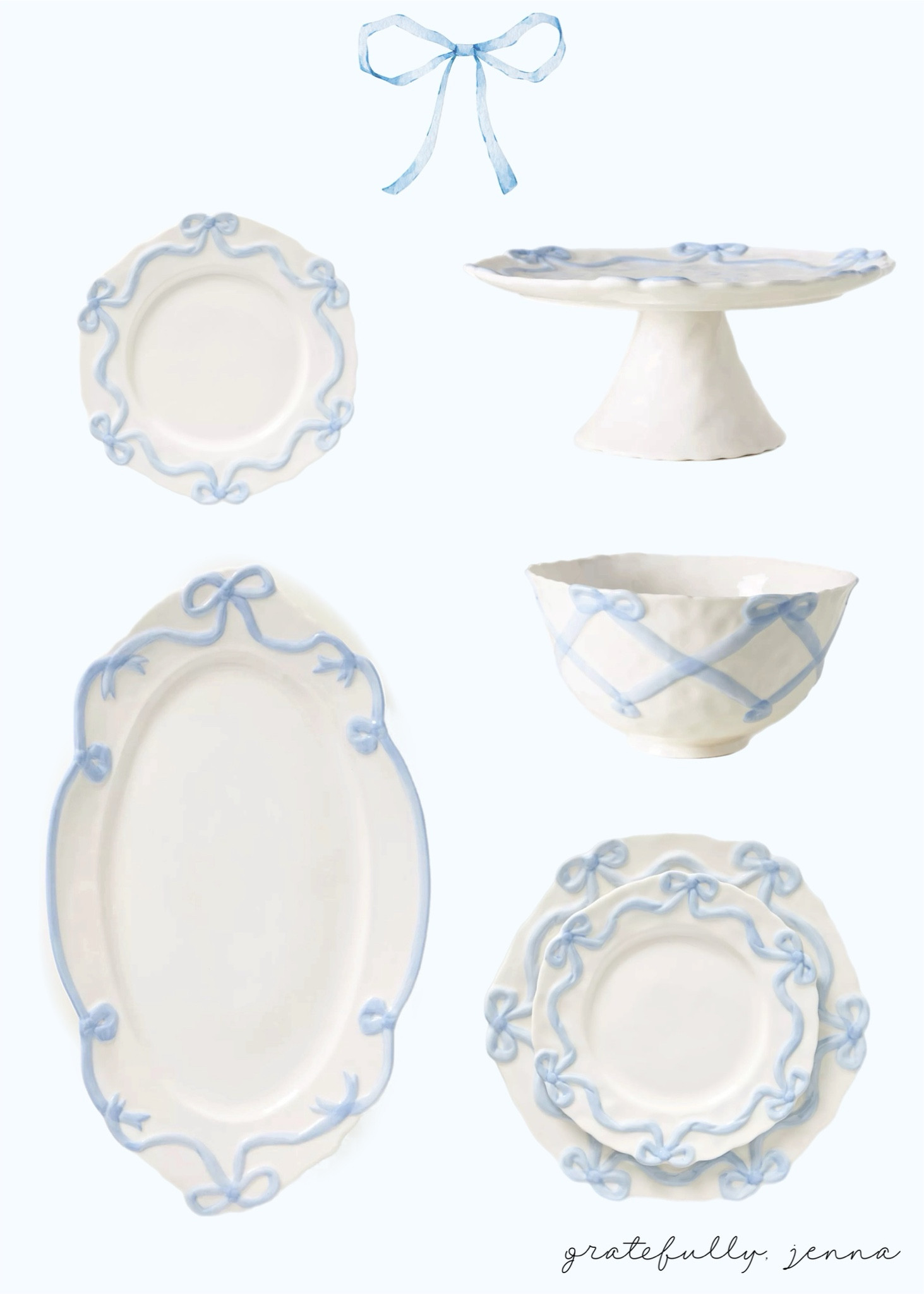 beautiful blue bow dinnerware 🤍

#LTKHome