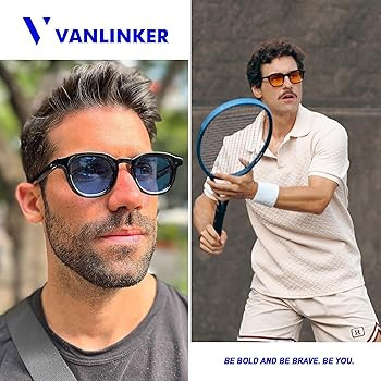 VANLINKER Retro Round Sunglasses for Men Women Vintage Circle Shades VL9829 46mm | Amazon (US)