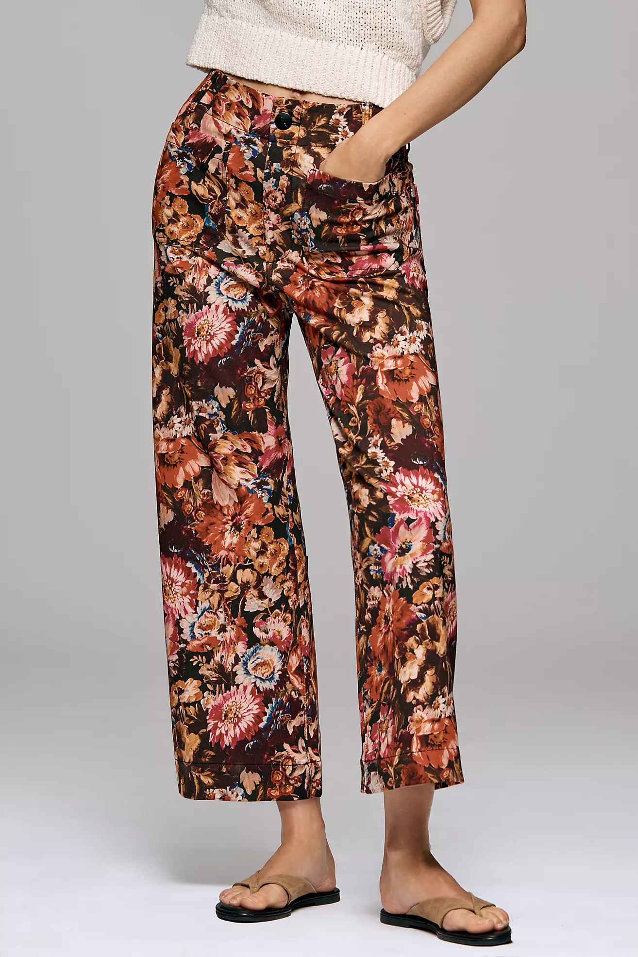 The Colette Crop Printed Ponte Pants by Maeve | Anthropologie (US)