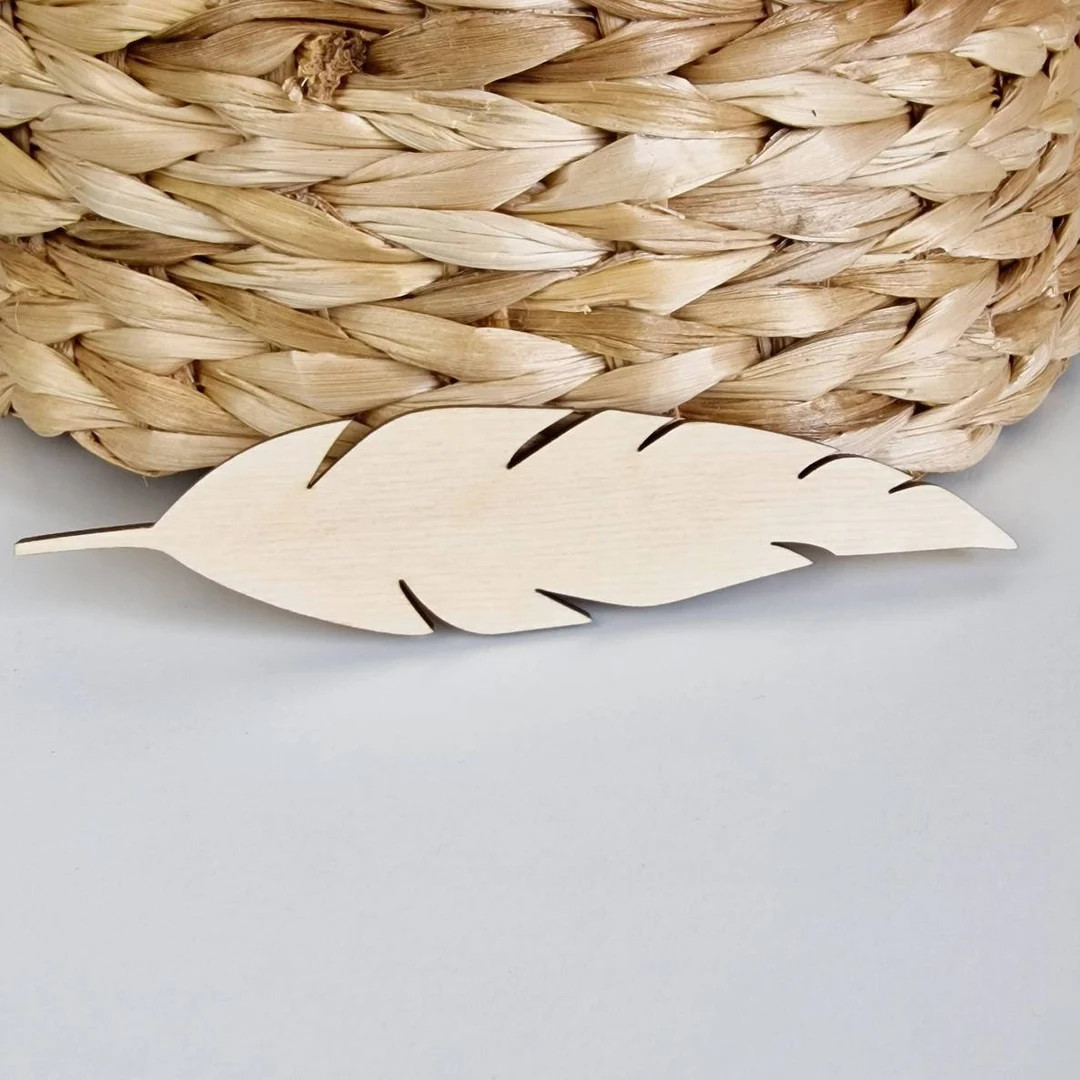 Unfinished Wooden Feather Shape Feather Cutout Unfinished - Etsy | Etsy (US)