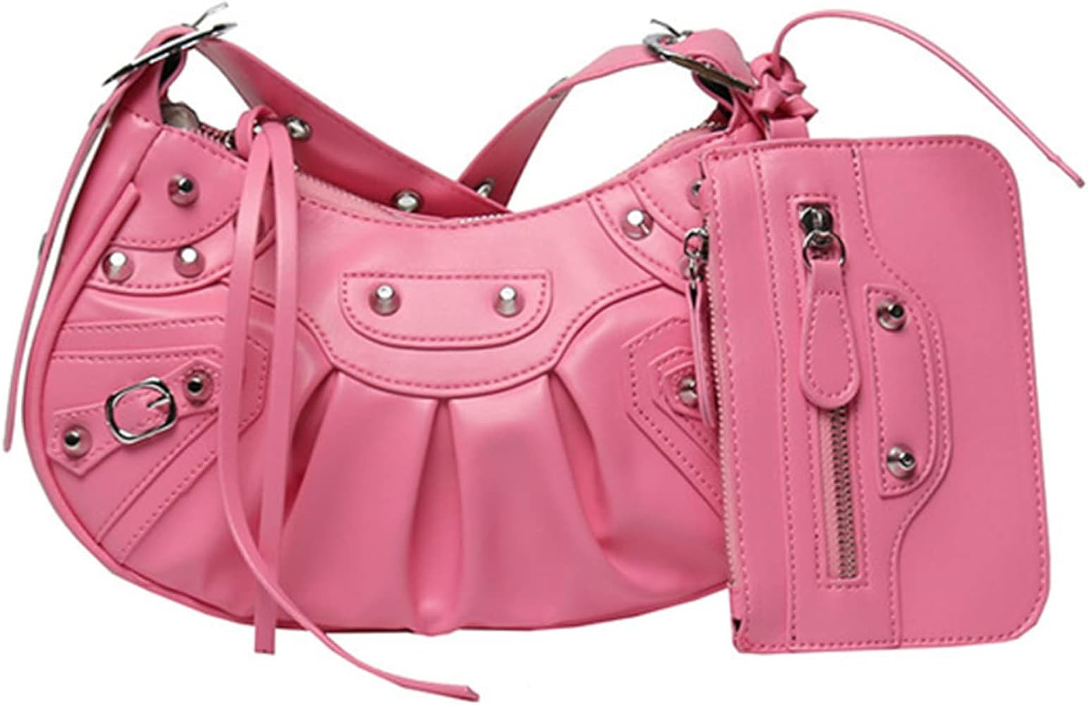 Gimue Women Punk Style Shoulder Bag, PU Leather Crossbody Bag with Mini Purse, Rivet Satchels Han... | Amazon (US)