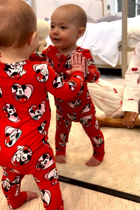 Mickey Minnie Valentine’s Day kids baby pjs #valantines day 