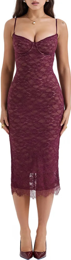 HOUSE OF CB Melina Underwire Lace Midi Cocktail Dress | Nordstrom | Nordstrom
