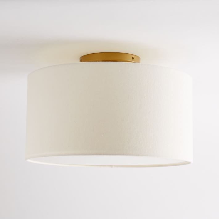 Fabric Shade Drum Flushmount | West Elm (US)