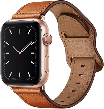 KYISGOS Compatible with iWatch Band 41mm 40mm 38mm 45mm 44mm 42mm, Genuine Leather Replacement Ba... | Amazon (US)