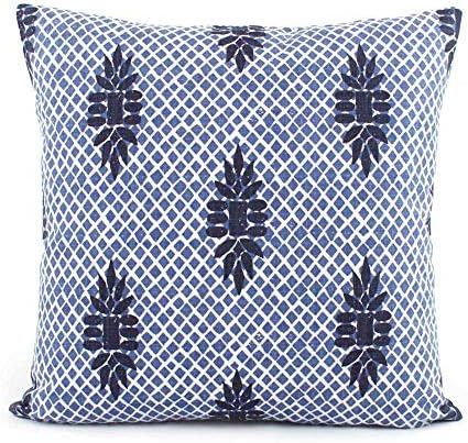 Flowershave357 Boca Indigo Blue Wedgewood Trellis Decorative Pillow Cover Throw Pillow Accent Pillow | Amazon (US)