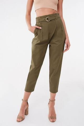 Belted Paperbag Ankle Pants | Forever 21 (US)