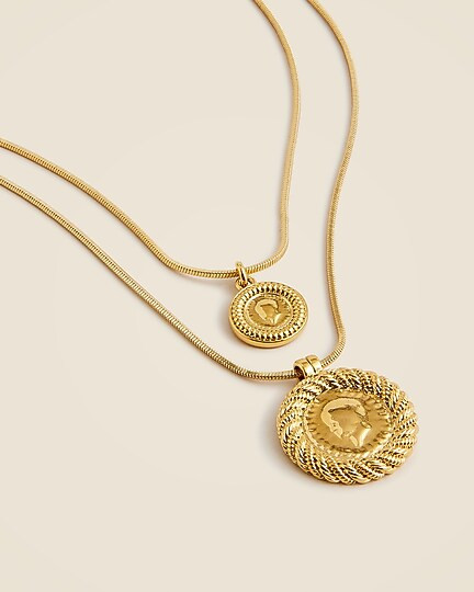 Layered coin pendant necklace | J. Crew US