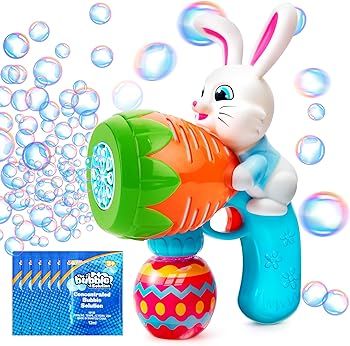 Sloosh Light Up Easter Bubble Gun for Toddler, Bunny Easter Toys for Kids Ages 3-8, Rabbit Bubble... | Amazon (US)